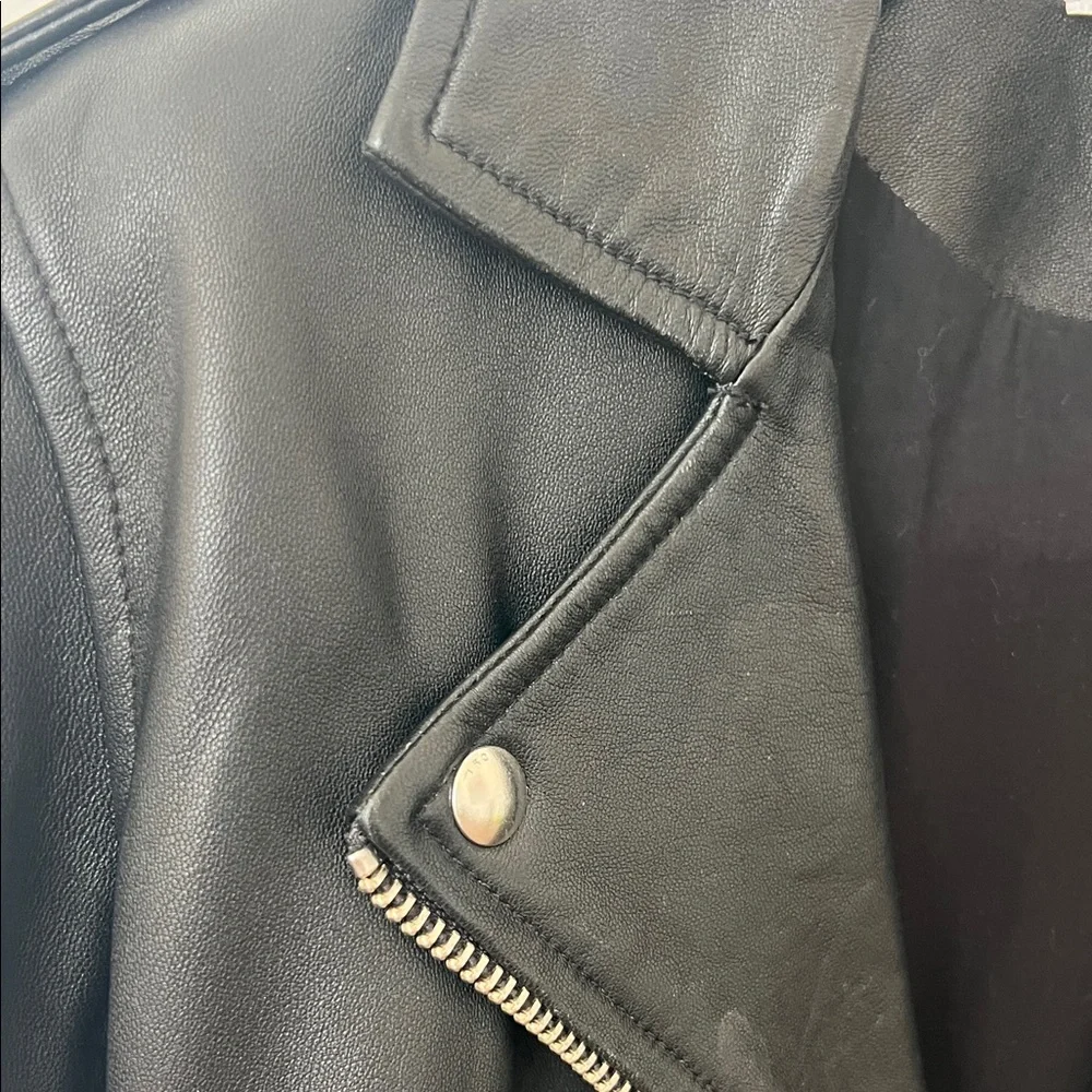 IRO Black Leather Jacket with Silver Accents - Picture 3 of 13